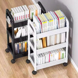Casual Multi-Tiers Vertical Open Back Sliding Bookshelf Image - 7