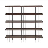 Casual Open Back Metal Frame Pine Etagere Bookshelf Image - 11