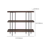 Casual Open Back Metal Frame Pine Etagere Bookshelf Image - 13