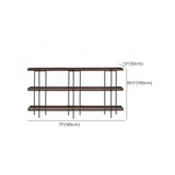 Casual Open Back Metal Frame Pine Etagere Bookshelf Image - 14