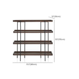 Casual Open Back Metal Frame Pine Etagere Bookshelf Image - 15