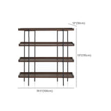 Casual Open Back Metal Frame Pine Etagere Bookshelf Image - 16