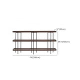 Casual Open Back Metal Frame Pine Etagere Bookshelf Image - 20