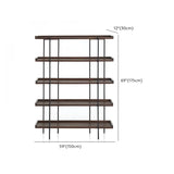 Casual Open Back Metal Frame Pine Etagere Bookshelf Image - 23