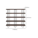 Casual Open Back Metal Frame Pine Etagere Bookshelf Image - 24