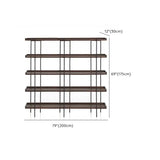 Casual Open Back Metal Frame Pine Etagere Bookshelf Image - 25