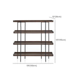 Casual Open Back Metal Frame Pine Etagere Bookshelf Image - 27