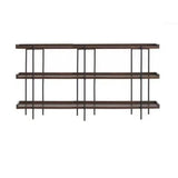 Casual Open Back Metal Frame Pine Etagere Bookshelf Image - 7