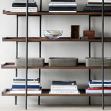 Casual Open Back Metal Frame Pine Etagere Bookshelf Image - 8