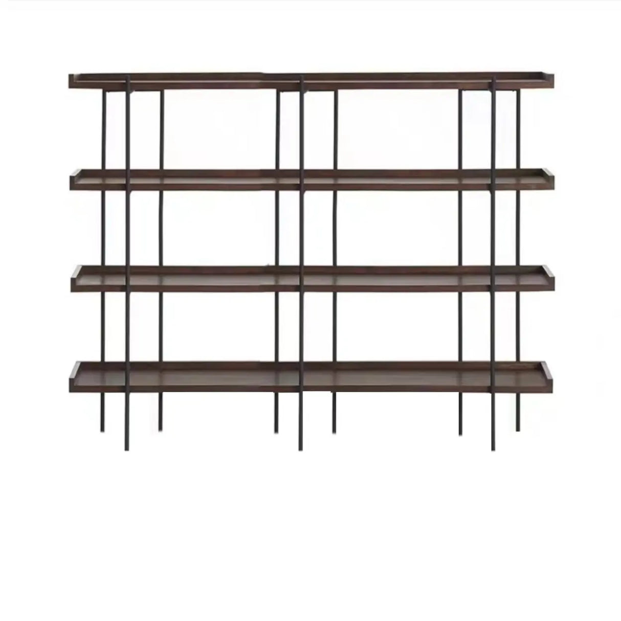 Casual Open Back Metal Frame Pine Etagere Bookshelf Image - 9