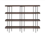 Casual Open Back Metal Frame Pine Etagere Bookshelf Image - 9