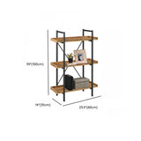 Casual Open Back Metal Frame Rectangular Bookcase #size