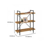 Casual Open Back Metal Frame Rectangular Bookcase Image - 27