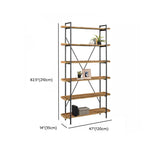 Casual Open Back Metal Frame Rectangular Bookcase Image - 34