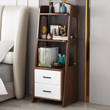 Casual Open Back Natural Wood Ladder Storage Bookcase Image - 3