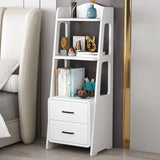 Casual Open Back Natural Wood Ladder Storage Bookcase Image - 5
