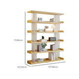 Casual Open Back Pine Metal Frame Display Bookcase Image - 14