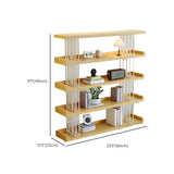 Casual Open Back Pine Metal Frame Display Bookcase Image - 15