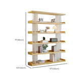 Casual Open Back Pine Metal Frame Display Bookcase Image - 17
