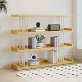 Casual Open Back Pine Metal Frame Display Bookcase Image - 3