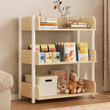Casual Open Back Rectangular White Display Bookshelf Image - 1