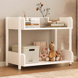 Casual Open Back Rectangular White Display Bookshelf Image - 10