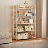 Casual Open Back Rectangular White Display Bookshelf Image - 11