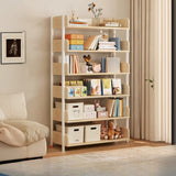 Casual Open Back Rectangular White Display Bookshelf Image - 12