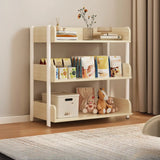 Casual Open Back Rectangular White Display Bookshelf Image - 14