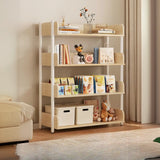Casual Open Back Rectangular White Display Bookshelf Image - 17