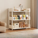 Casual Open Back Rectangular White Display Bookshelf Image - 18