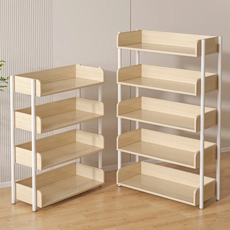 Casual Open Back Rectangular White Display Bookshelf Image - 2