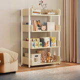 Casual Open Back Rectangular White Display Bookshelf Image - 20