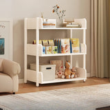 Casual Open Back Rectangular White Display Bookshelf Image - 21