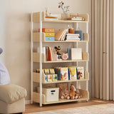 Casual Open Back Rectangular White Display Bookshelf Image - 24