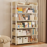 Casual Open Back Rectangular White Display Bookshelf Image - 26