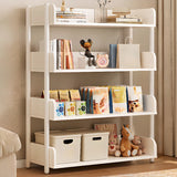 Casual Open Back Rectangular White Display Bookshelf Image - 27