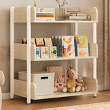 Casual Open Back Rectangular White Display Bookshelf Image - 28