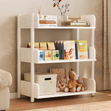 Casual Open Back Rectangular White Display Bookshelf Image - 29