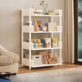 Casual Open Back Rectangular White Display Bookshelf Image - 30