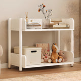 Casual Open Back Rectangular White Display Bookshelf Image - 31