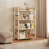 Casual Open Back Rectangular White Display Bookshelf Image - 33