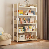 Casual Open Back Rectangular White Display Bookshelf Image - 34