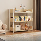 Casual Open Back Rectangular White Display Bookshelf Image - 39