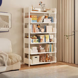 Casual Open Back Rectangular White Display Bookshelf Image - 41