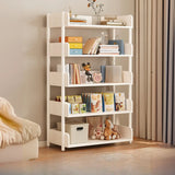 Casual Open Back Rectangular White Display Bookshelf Image - 42