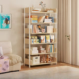 Casual Open Back Rectangular White Display Bookshelf Image - 43