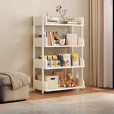 Casual Open Back Rectangular White Display Bookshelf Image - 44