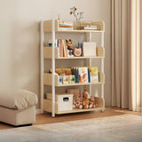 Casual Open Back Rectangular White Display Bookshelf Image - 47