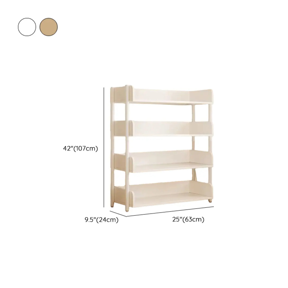 Casual Open Back Rectangular White Display Bookshelf Image - 57